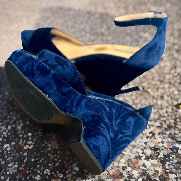 Madden Girl navy blue platform dress sandals women’s 8 - Picture 5 of 7